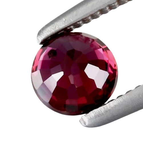 0.61CT SPLENDID ROUND CUT 100% NATURAL PURPLE RED RUBY