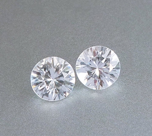 1.50CT EXCELLENT ROUND 100% NATURAL COLOURLESS WHITE ZIRCON PAIR
