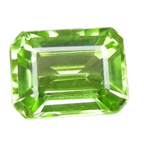 1.62CT SPLENDID OCTAGON CUT 100% NATURAL BRILLIANT GREEN PERIDOT