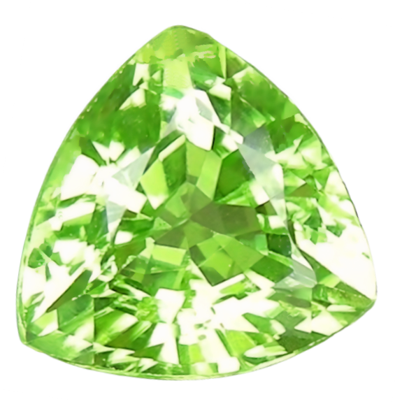 1.69CT SPLENDID TRILLION CUT 100% NATURAL BRILLIANT GREEN PERIDOT