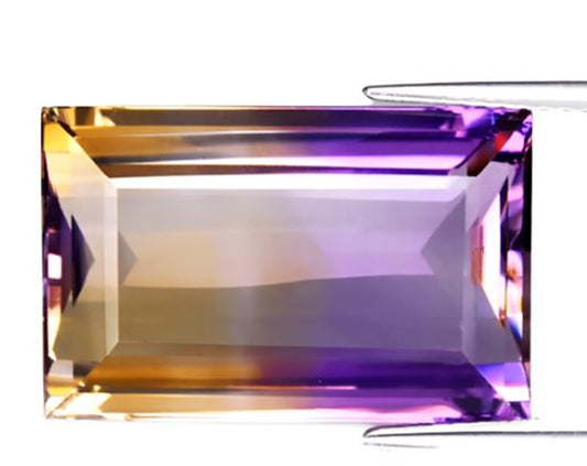 17.01CT UNHEATED EXCELLENT HUGE 100% NATURAL YELLOW PURPLE AMETRINE