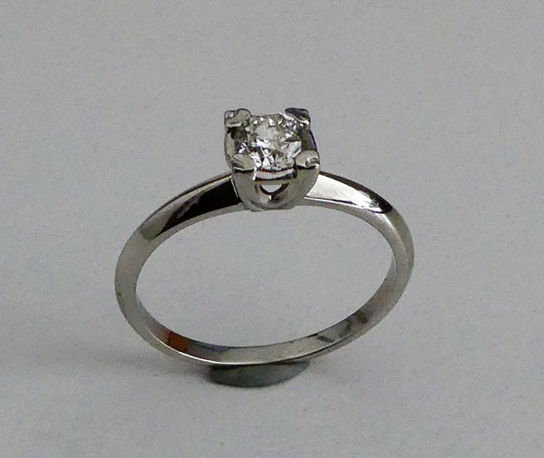 0.39CT CERTFIED 100% NATURAL SOLITAIRE ROUND DIAMOND SOLID PLATINUM RING 3.80gr