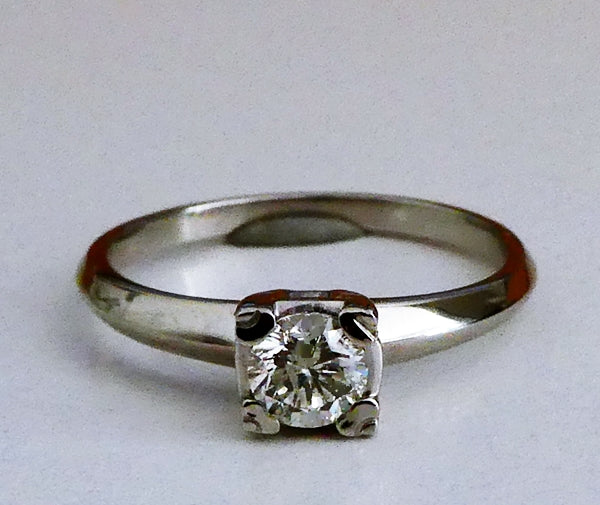 0.39CT CERTFIED 100% NATURAL SOLITAIRE ROUND DIAMOND SOLID PLATINUM RING 3.80gr