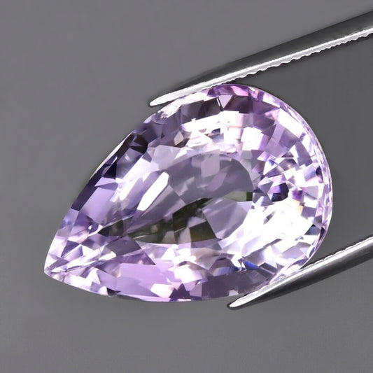 26.50CT UNHEATED EXCELLENT CUT PEAR 100% NATURAL PURPLE AMETHYST