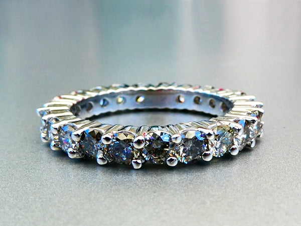2.50CT CERTIFIED DAZZLING NATURAL DIAMOND SOLID PLATINUM ETERNITY RING 7.70gms
