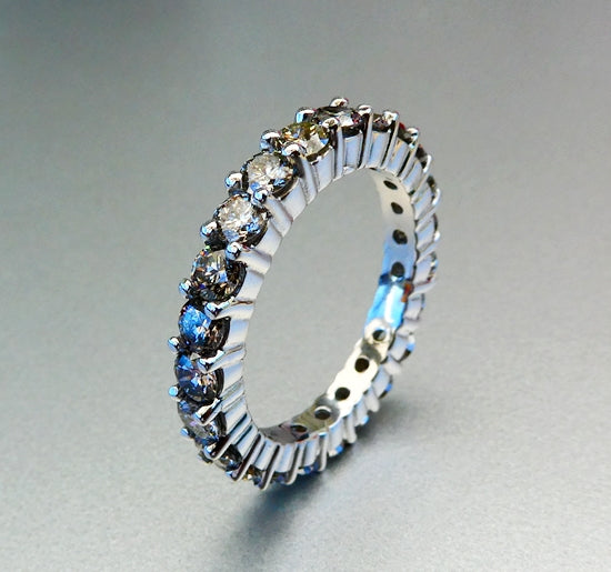 2.50CT CERTIFIED DAZZLING NATURAL DIAMOND SOLID PLATINUM ETERNITY RING 7.70gms