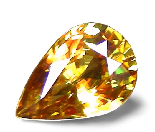 0.84CT EXCELLENT COLOURFUL PEAR CUT GREEN YELLOW SPHENE