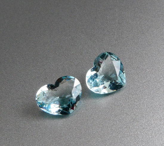 2.59CT エクセレント ハート カット サンタマリア ブルー 100% 天然アクアマリン ペア
