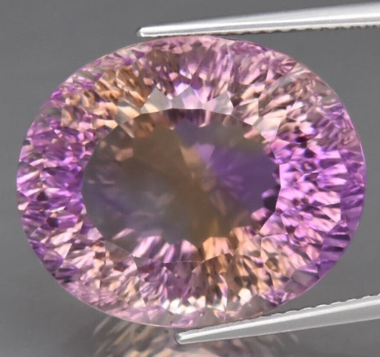 21.46CT UNHEATED EXCELLENT HUGE 100% NATURAL PURPLE YELLOW AMETRINE
