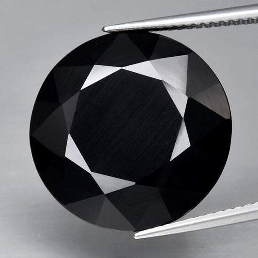 26.13CT UNHEATED EXCELLENT HUGE 100% NATURAL ROUND BLACK SPINEL