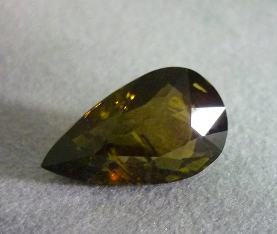 7.74CT UNHEATED SPLENDID PEAR CUT OLIVE GREEN TOURMALINE