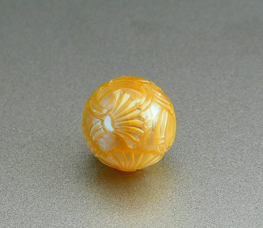 9.30MM VERY UNIQUE CUSTOM HAND CARVED HUGE GENUIINE GOLDEN SOUTH SEA PEARL