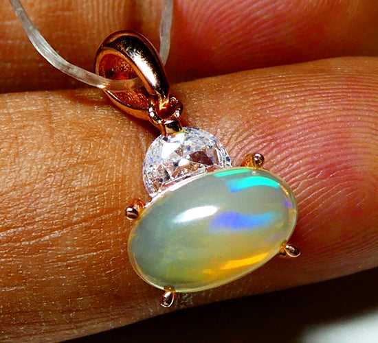 9.70CT EXCELLENT 100% NATURAL CRYSTAL OPAL 925 STERLING SILVER PENDANT