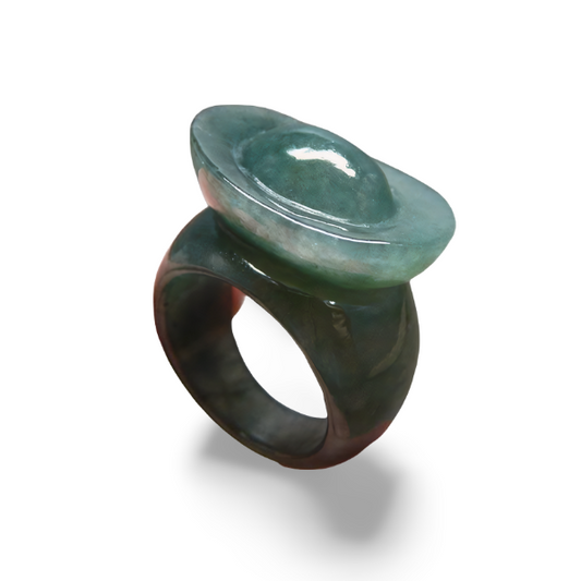 67.00CT UNTREATED GREEN A GRADE JADEITE RING