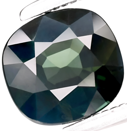 1.19CT SPLENDID CUSHION CUT 100% NATURAL GREENISH BLUE SAPPHIRE