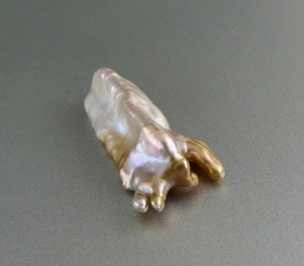 12.12CT GENUINE EXCELLENT BIG PINK GOLD GREY JAPANESE KASUMI KESHI PEARL
