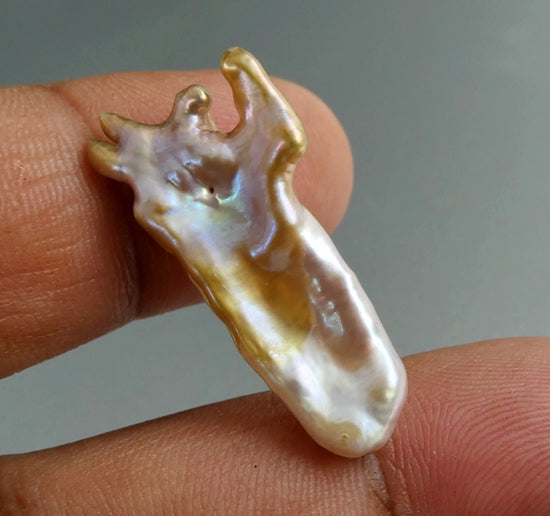 12.12CT GENUINE EXCELLENT BIG PINK GOLD GREY JAPANESE KASUMI KESHI PEARL