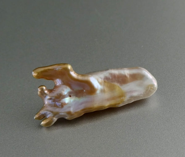 12.12CT GENUINE EXCELLENT BIG PINK GOLD GREY JAPANESE KASUMI KESHI PEARL