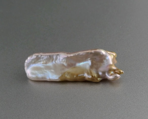 12.12CT GENUINE EXCELLENT BIG PINK GOLD GREY JAPANESE KASUMI KESHI PEARL