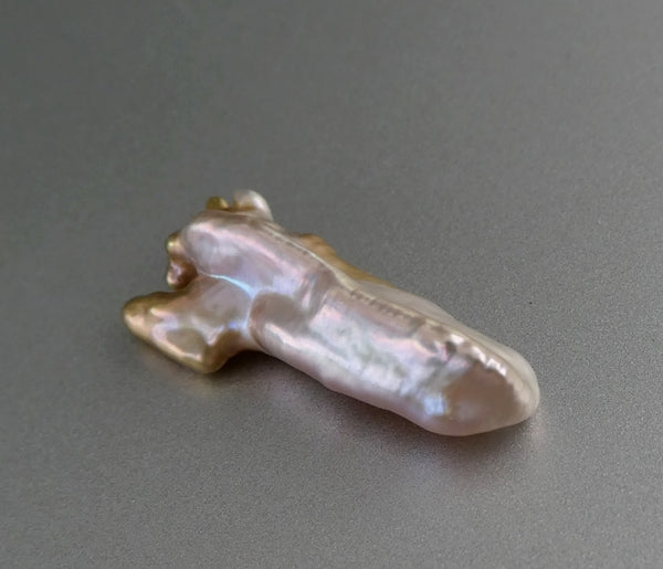 12.12CT GENUINE EXCELLENT BIG PINK GOLD GREY JAPANESE KASUMI KESHI PEARL