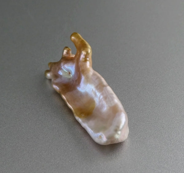 12.12CT GENUINE EXCELLENT BIG PINK GOLD GREY JAPANESE KASUMI KESHI PEARL