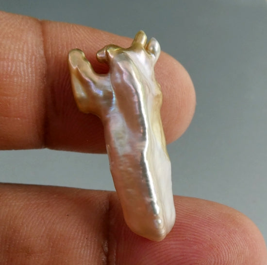 12.12CT GENUINE EXCELLENT BIG PINK GOLD GREY JAPANESE KASUMI KESHI PEARL