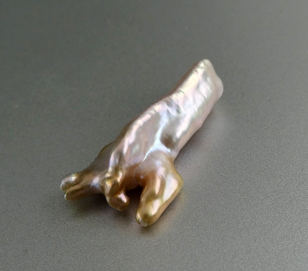 12.12CT GENUINE EXCELLENT BIG PINK GOLD GREY JAPANESE KASUMI KESHI PEARL
