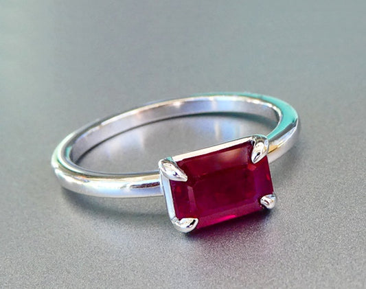 1.36CT CERTIFIED EXCELLENT 100% NATURAL BURMESE RUBY SOLITAIRE SOLID PLATINUM RING