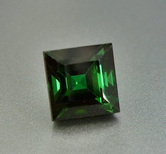 2.50CT EXCELLENT PRINCESS CUT DARK BLUEISH GREEN TOURMALINE