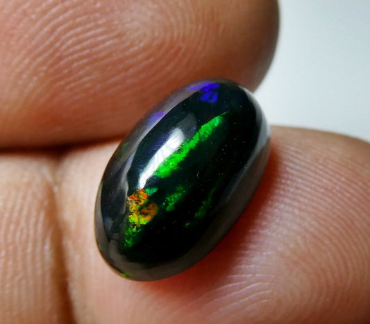 2.90CT UNHEATED RAINBOW STUNNER FLASHING 100% NATURAL ROUND BLACK OPAL