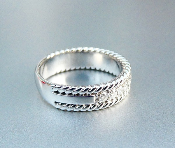 0.65CT EXCELLENT 100% NATURAL DIAMOND 925 STERLING SILVER PAVE RING