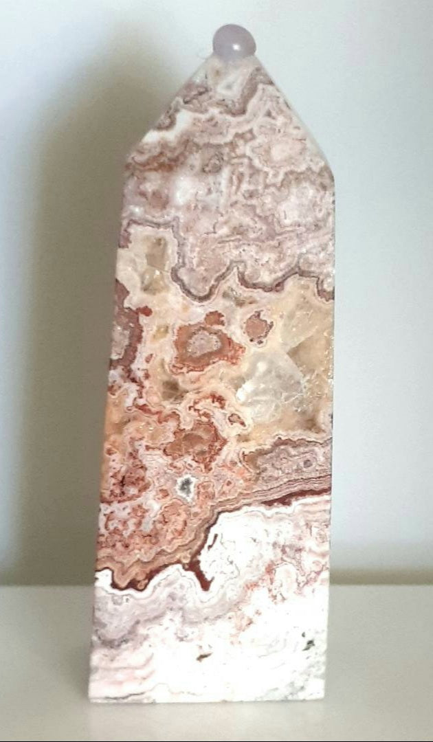 MEXICAN CRAZY LACE AGATE TOWER 69.43G