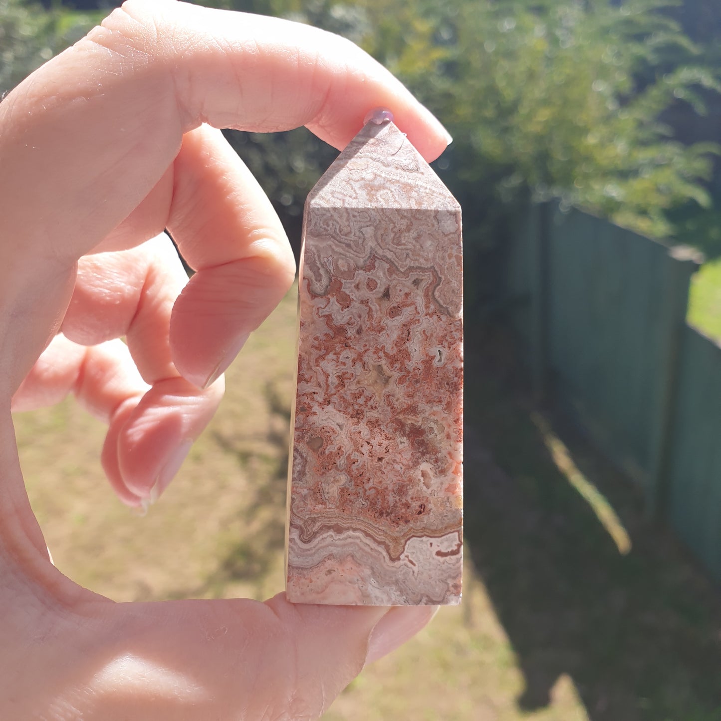 MEXICAN CRAZY LACE AGATE TOWER 69.43G