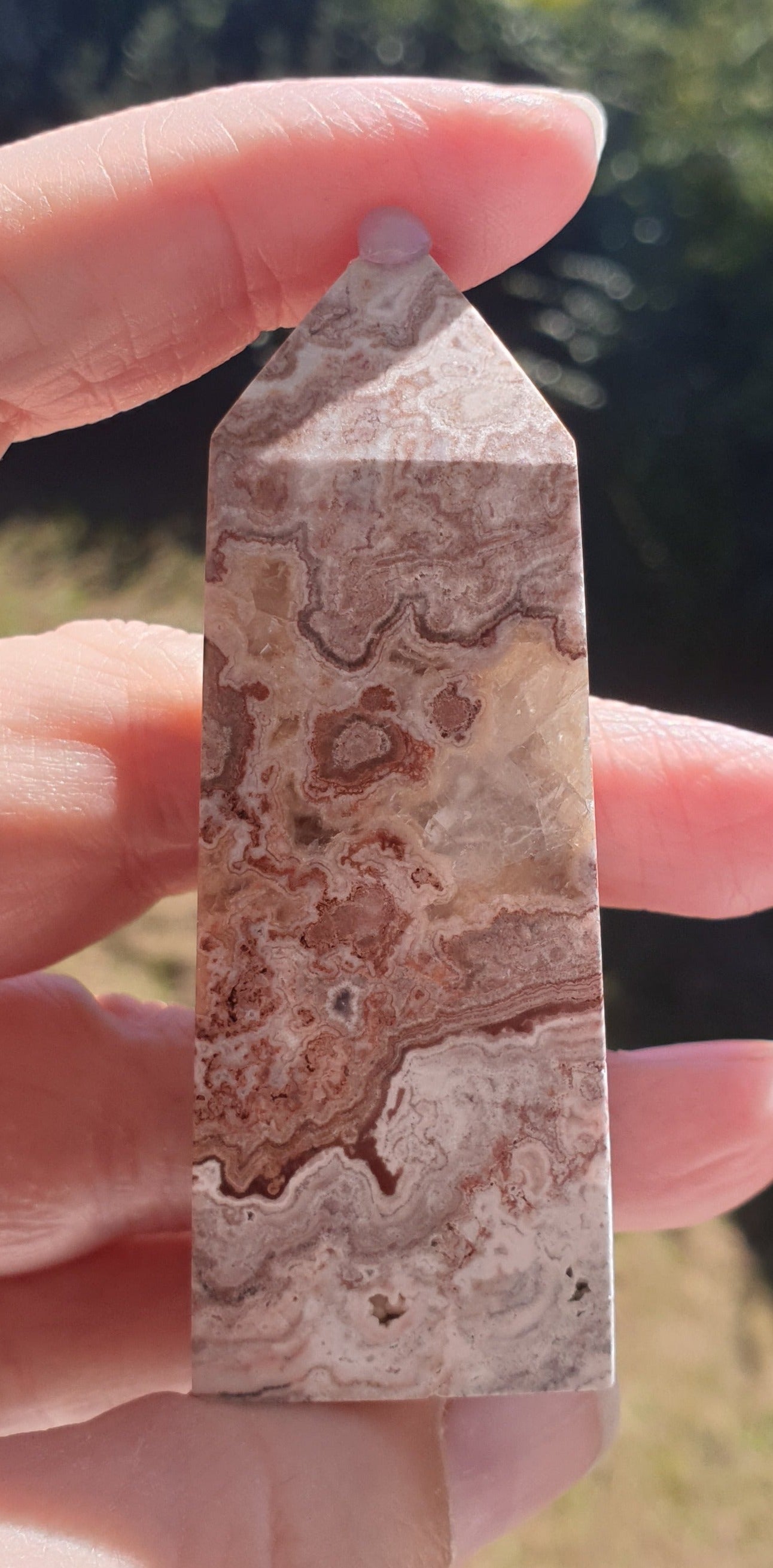 MEXICAN CRAZY LACE AGATE TOWER 69.43G