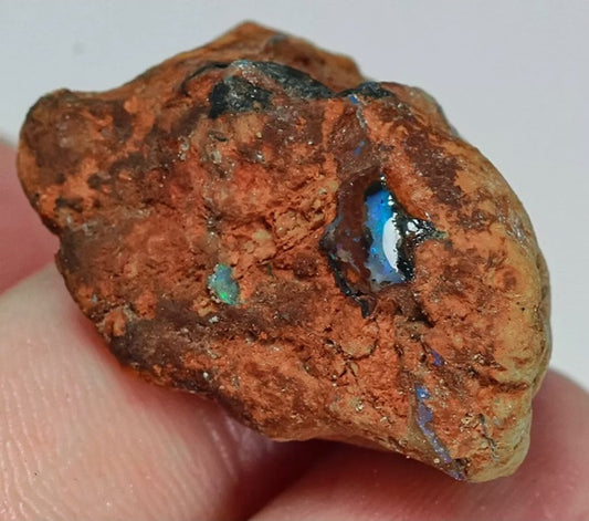 22.00CT HUGE 100% NATURAL LIGHTNING RIDGE AUSTRALIA BLACK CRYSTAL ROUGH OPAL