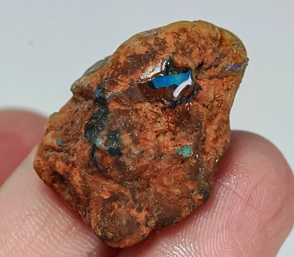 22.00CT HUGE 100% NATURAL LIGHTNING RIDGE AUSTRALIA BLACK CRYSTAL ROUGH OPAL