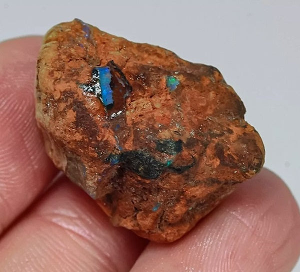 22.00CT HUGE 100% NATURAL LIGHTNING RIDGE AUSTRALIA BLACK CRYSTAL ROUGH OPAL