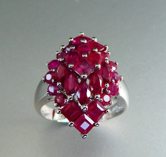 25.25CT BEAUTIFUL 100% NATURAL RED RUBY 925 STERLING SILVER RING