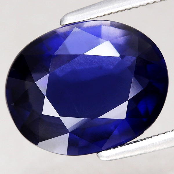 3.23CT UNHEATED BEAUTIFUL HUGE OVAL 100% NATURAL INK BLUE CEYLON IOLITE