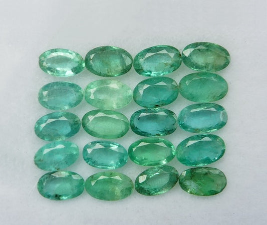 4.43CT SPLENDID OVAL CUT 100% NATURAL GREEN EMERALD LOT