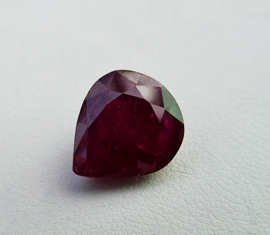 4.65CT GORGEOUS HUGE PEAR CUT 100% NATURAL BLOOD RED RUBY