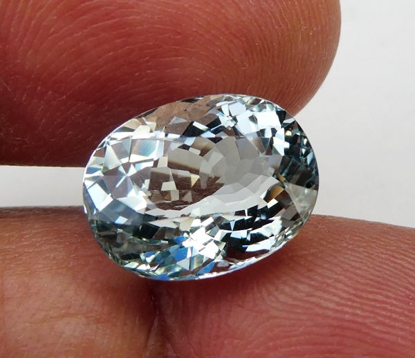 6.14CT UNTREATED DAZZLING HUGE OVAL CUT 100% NATURAL AQUA BLUE AQUAMARINE
