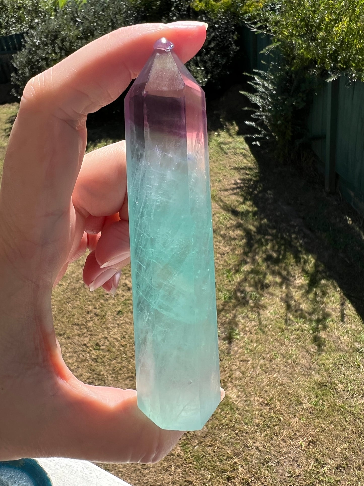 WATERMELON FLUORITE POINT 126.78g