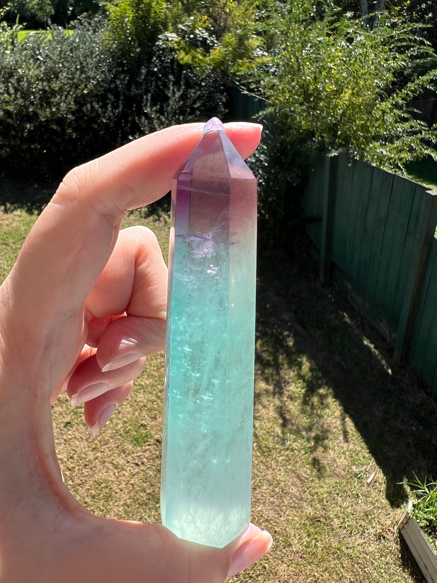 WATERMELON FLUORITE POINT 126.78g