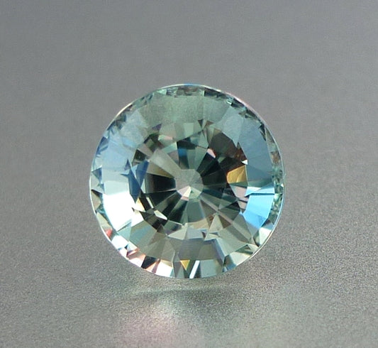1.47CT RARE EXQUISITE ROUND 100% NATURAL COPPER BEARING SEAFOAM BLUE PARAIBA TOURMALINE