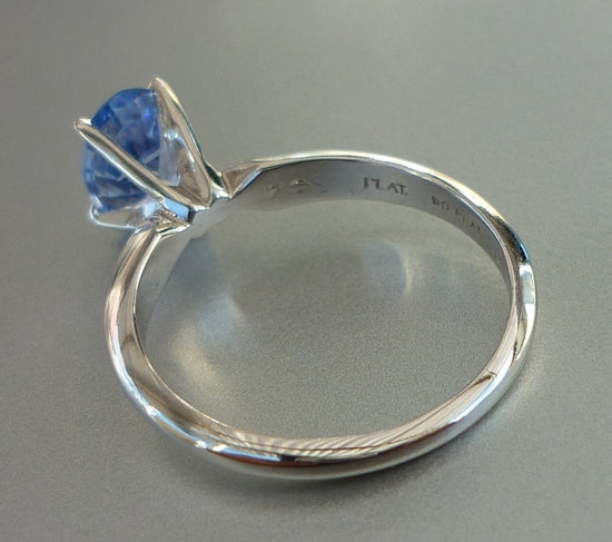 1.41CT EXCELLENT 100% NATURAL CERTIFIED CEYLON BLUE SAPPHIRE SOLITAIRE SOLID PLATINUM RING