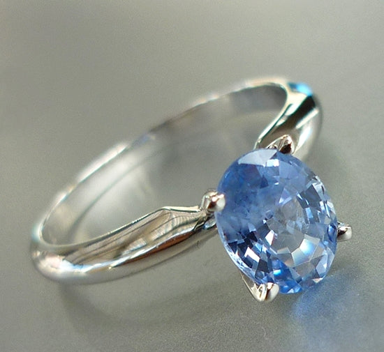 1.41CT EXCELLENT 100% NATURAL CERTIFIED CEYLON BLUE SAPPHIRE SOLITAIRE SOLID PLATINUM RING