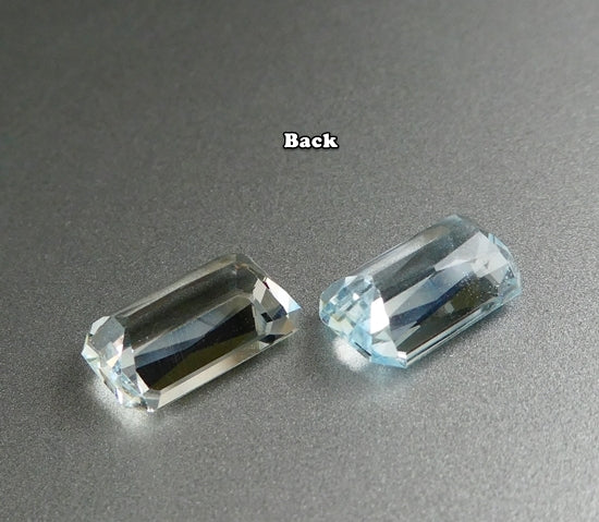 4.98CT EXCELLENT OCTAGON SANTAMARIA BLUE 100% NATURAL AQUAMARINE PAIR